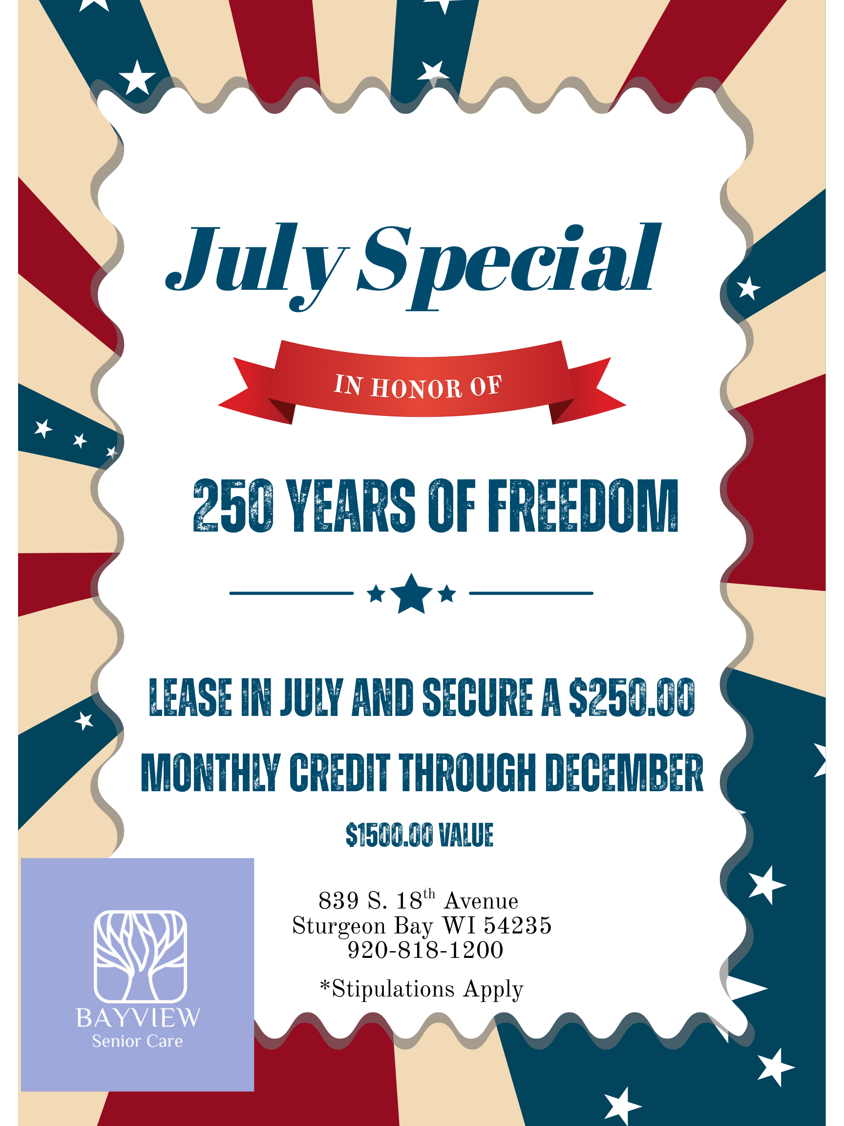 Assisted Living & Memory Care Community | Sturgeon Bay, WI - Bayview%20July%202026%20Special