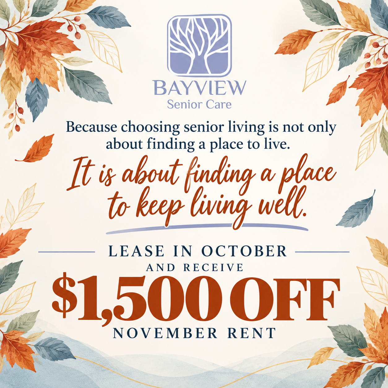 Assisted Living & Memory Care Community | Sturgeon Bay, WI - October%20Bayview%20Special