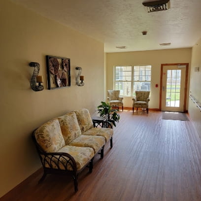 Hallway with couch